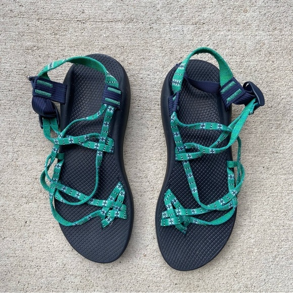Chaco Shoes - Chaco Women's Green Crisscross Strap Trail Outdoor Hiking Sandal Size 11